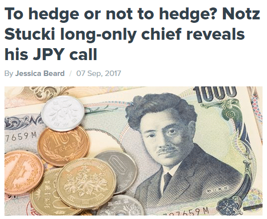 To hedge or not to hedge? Notz Stucki long-only chief reveals his JPY call